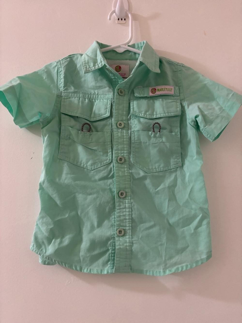 Marleylilly Toddler Girl’s ' Mint Short-Sleeve Button-Down Shirt